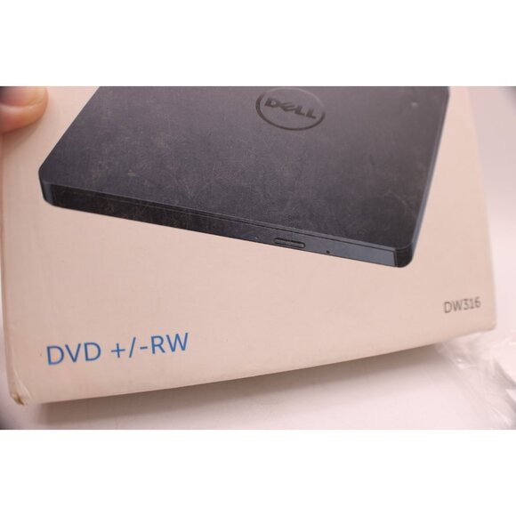 Dell Slim DVD +/- RW Drive Compact USB DW316 Setup CD Manual Cords New Open Box - Picture 7 of 10